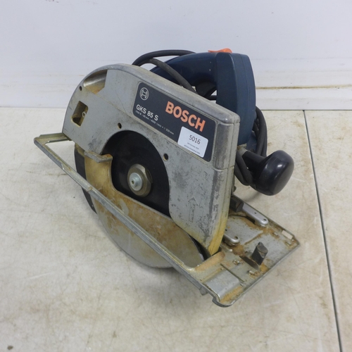 5016 - Three power tools, a Black and Decker BD538SE 240v jigsaw with box and blades, an AEG WSA 2001 220v ... 