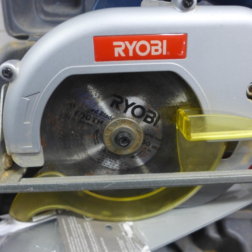 5024 - A Ryobi CW-1440, 14.4v cordless circular saw - no battery and a wall mounted bike rack