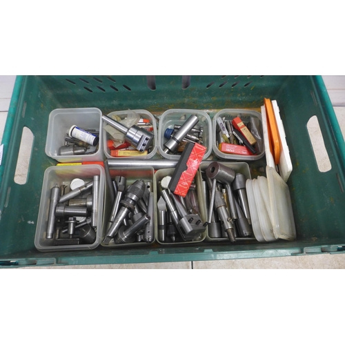 5037 - A large amount of assorted lathe tooling and attachments including drill bits, metal working tools, ... 