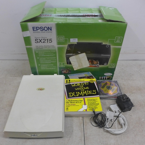 5046 - An Epson SX215 printer, an AS6E view station, a collection Corel Gallery magic disks, a Corel galler... 