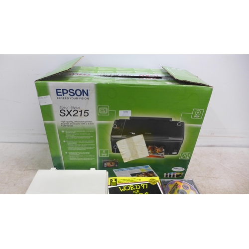 5046 - An Epson SX215 printer, an AS6E view station, a collection Corel Gallery magic disks, a Corel galler... 