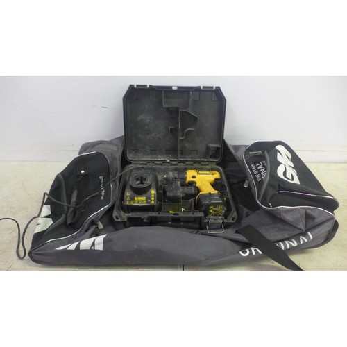 5002 - A DeWalt 12v electric drill with 2 12v DeWalt batteries and a 12v battery charger in case + a GM whe... 