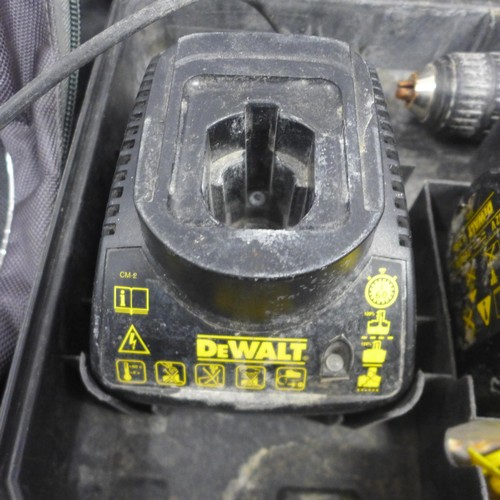 5002 - A DeWalt 12v electric drill with 2 12v DeWalt batteries and a 12v battery charger in case + a GM whe... 