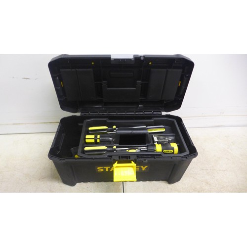 5029 - 2 Stanley toolboxes with a variety of mostly Stanley tools including screwdrivers, a tape measure, k... 