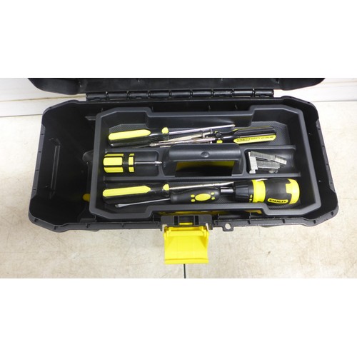 5029 - 2 Stanley toolboxes with a variety of mostly Stanley tools including screwdrivers, a tape measure, k... 