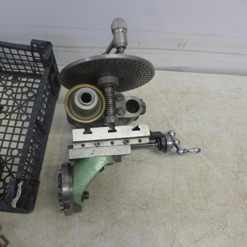 5035 - A quantity of assorted lathe attachments including a Myford tooling post, a Myford No MA6811 tool po... 