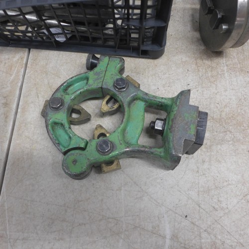 5035 - A quantity of assorted lathe attachments including a Myford tooling post, a Myford No MA6811 tool po... 