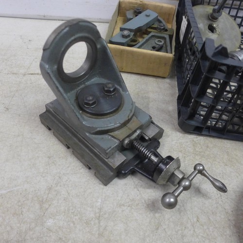 5035 - A quantity of assorted lathe attachments including a Myford tooling post, a Myford No MA6811 tool po... 