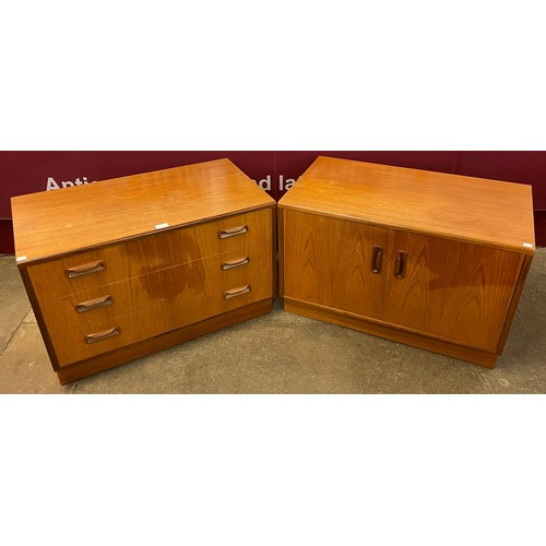 56 - A G-Plan Fresco teak chest of drawers and matching two door cupboard