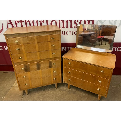 86 - A Lebus light oak chest of drawers and a dressing chest