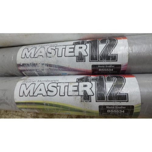 5136 - 2 rolls of Juta easy-trim master 112 breather membrane and a roll of Dupont Tuvek Supro breather mem... 