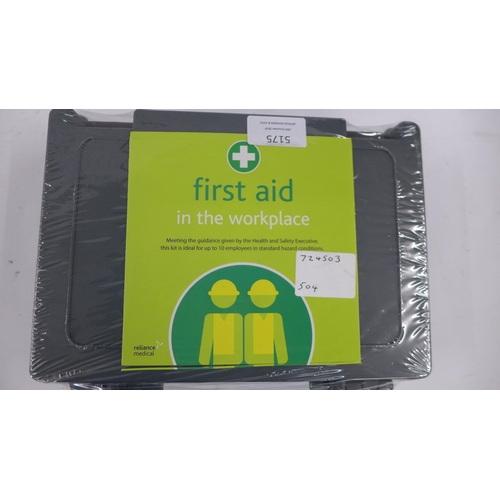 5175 - Three sealed workplace first aid kits, assorted visual communication air cards and an airway clearan... 