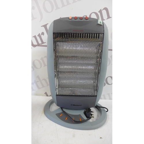 5185 - Three assorted heaters inclduing a Honeywell mini oil filled radiator, a Belaco halogen heater and a... 