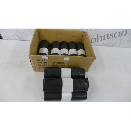 5186 - A box of 10 rolls of black bin liners