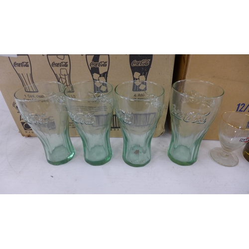 5195 - A quantity of coke-cola and other drinking glasses