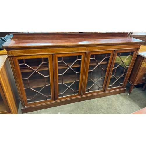 159 - An Edward VII inlaid mahogany astragal glazed four door bookcase