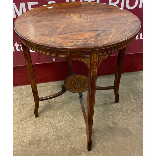 123 - A Victorian inlaid rosewood circular occasional table