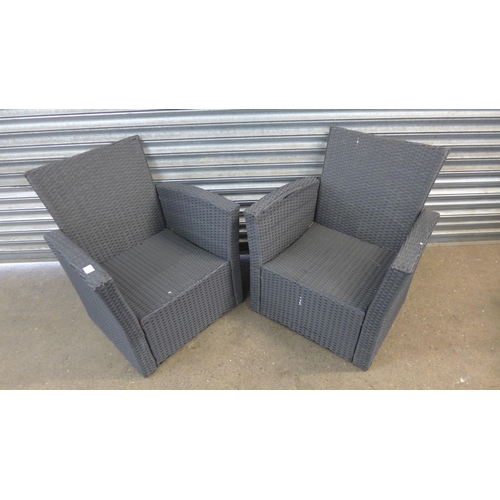 5115A - A three piece garden patio set  2 seat sofa and 2 arm chairs  *Police repossession