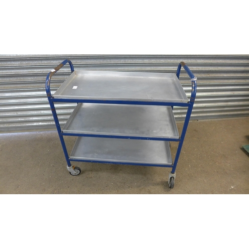 5116 - two x 3 level steel trolleys