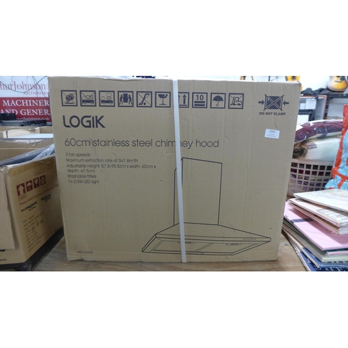 5244 - A Logik 60cm black chimney hood - boxed