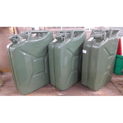 5265 - Three 20L Clarke Jerry cans