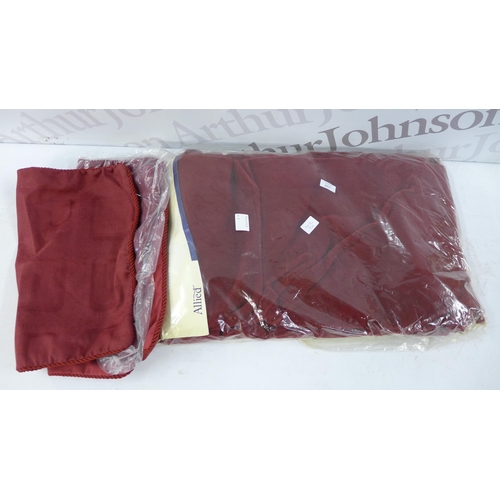 5268 - 2 pairs of velour curtains, emergency thermal blankets and a quantity of assorted pillow cases and f... 