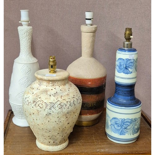 263 - Four studio pottery table lamps