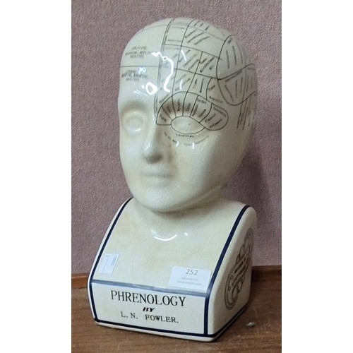 266 - A porcelain L.N. Fowler Phrenology head