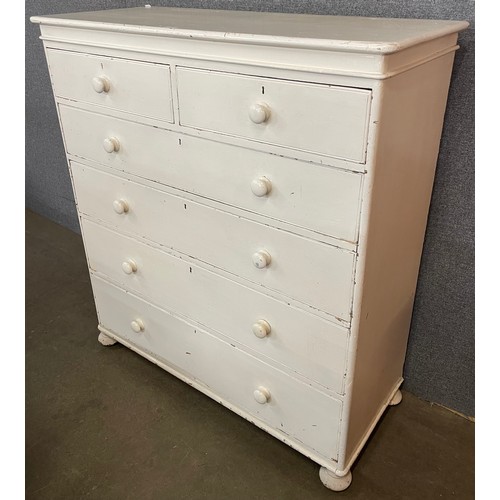 128 - A Victorian painted pine chest of drawers