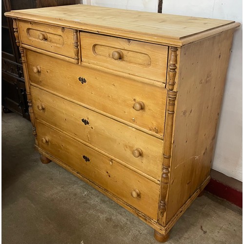 129 - A large Victorian pine chest of drawers