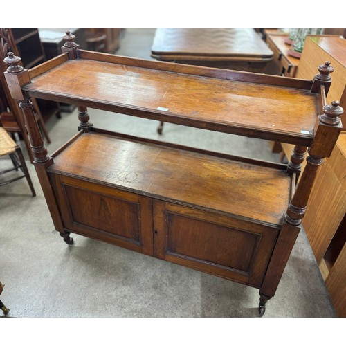 182 - A Victorian mahogany two tier buffet sideboard