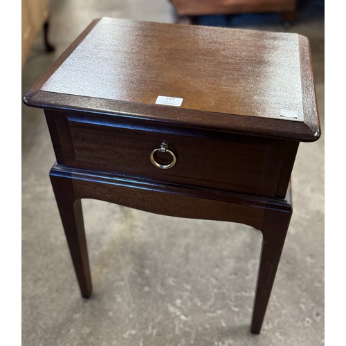 187 - A Stag Minstrel mahogany bedside table