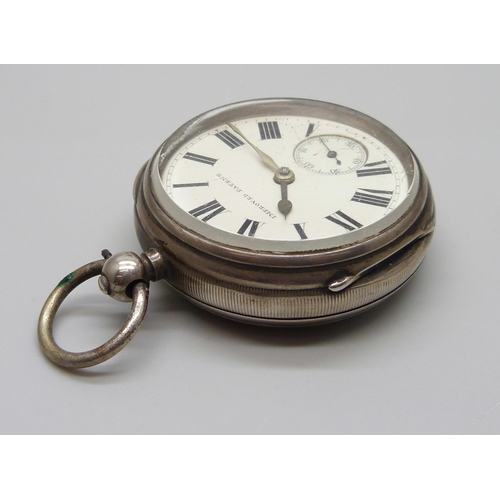 1004 - A heavy silver pocket watch, Birmingham 1890