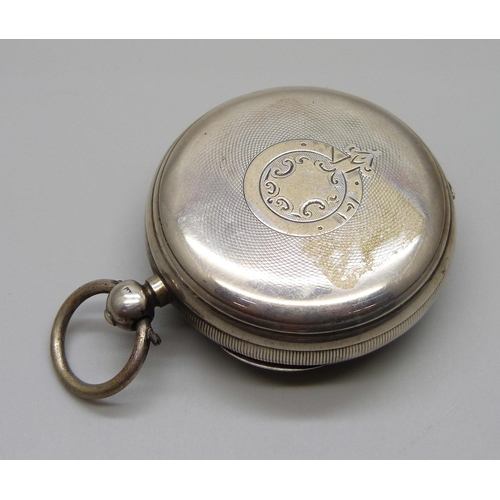 1004 - A heavy silver pocket watch, Birmingham 1890