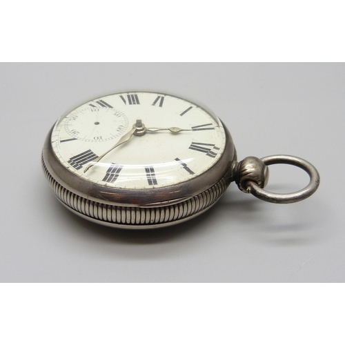 1016 - A silver pocket watch, London 1821, runs