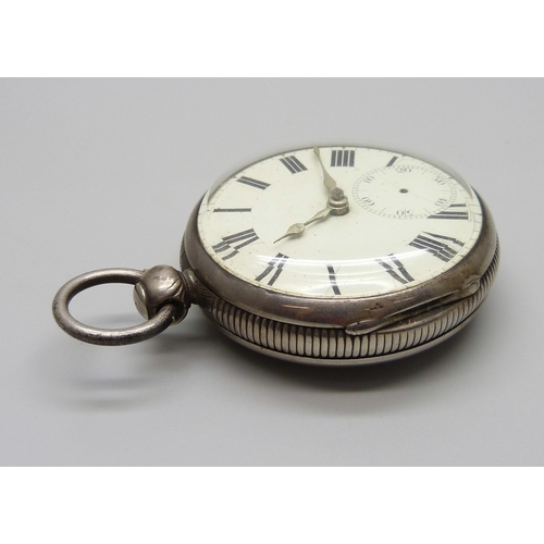 1016 - A silver pocket watch, London 1821, runs