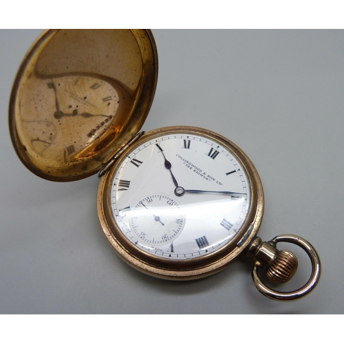 1041 - A Collingwood & Son 'The Erimus' 17 jewel full hunter pocket watch with engraved monogram to case ba... 