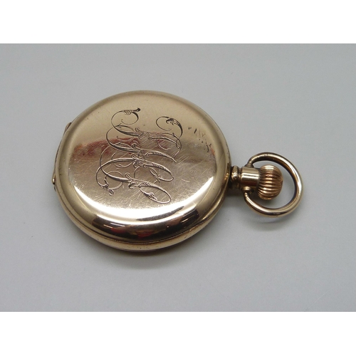 1041 - A Collingwood & Son 'The Erimus' 17 jewel full hunter pocket watch with engraved monogram to case ba... 