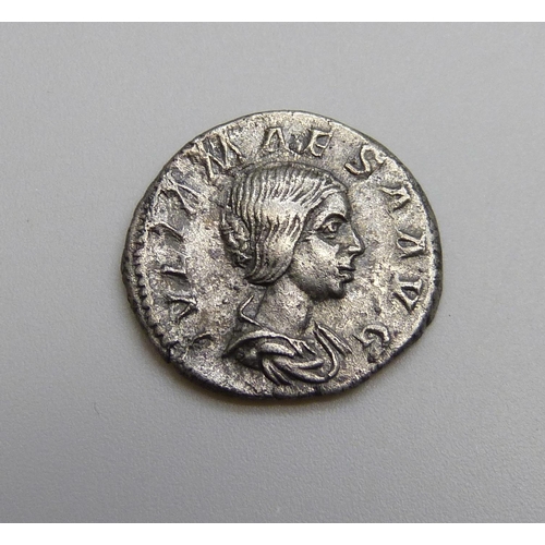 1076 - Roman Denarius silver Julia Maesa 218-225AD grandmother of Elagabalus