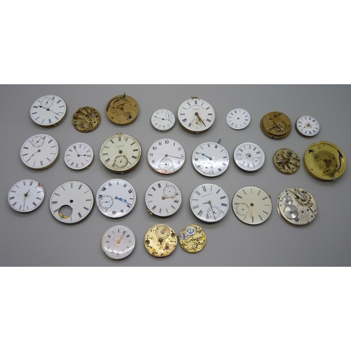 1098 - A collection of pocket watch movements