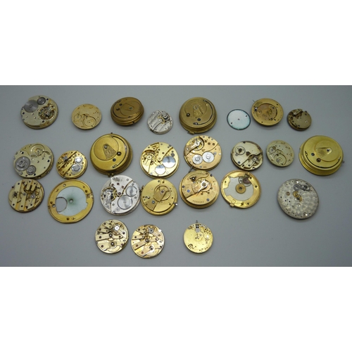 1098 - A collection of pocket watch movements