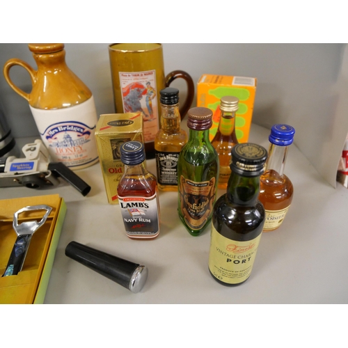 1107 - Assorted alcohol miniatures, kitchenalia, etc. **PLEASE NOTE THIS LOT IS NOT ELIGIBLE FOR IN-HOUSE P... 