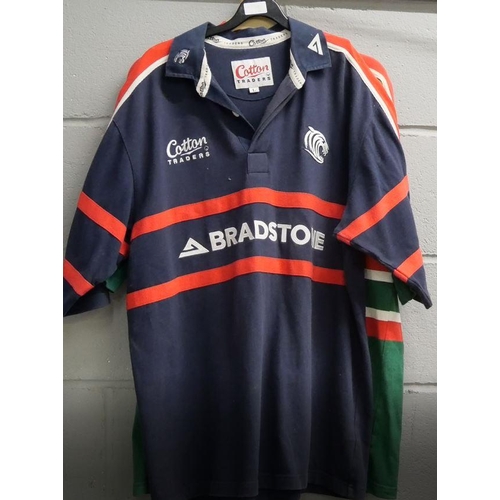 1110 - Two Leicester Tigers rugby shirts **PLEASE NOTE THIS LOT IS NOT ELIGIBLE FOR IN-HOUSE POSTING AND PA... 