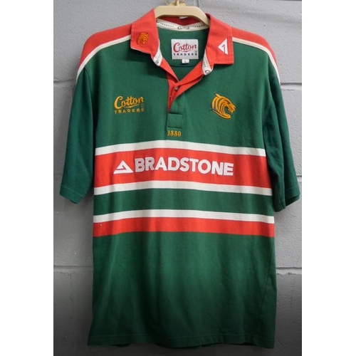 1110 - Two Leicester Tigers rugby shirts **PLEASE NOTE THIS LOT IS NOT ELIGIBLE FOR IN-HOUSE POSTING AND PA... 