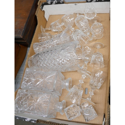 1115 - Four boxes of mixed glass and china including Wedgwood Willow pattern **PLEASE NOTE THIS LOT IS NOT ... 