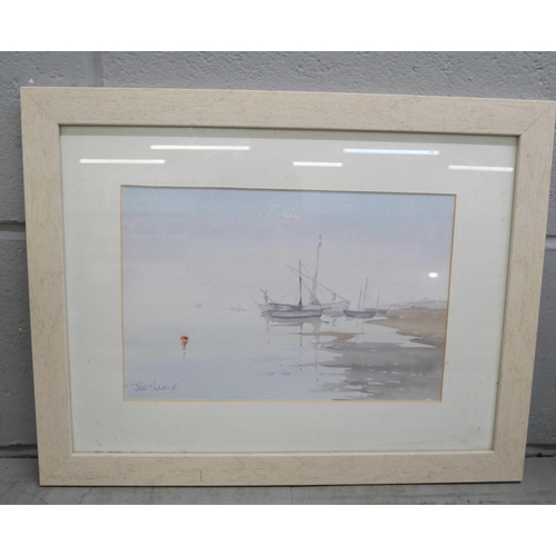 1123 - Two watercolour paintings including coastal scene, framed **PLEASE NOTE THIS LOT IS NOT ELIGIBLE FOR... 