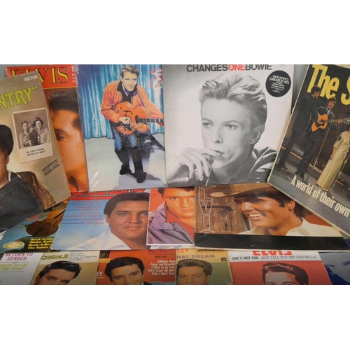 1135 - A collection of LP records including Rock 'n' Roll including many Elvis Presley LPs and singles **PL... 