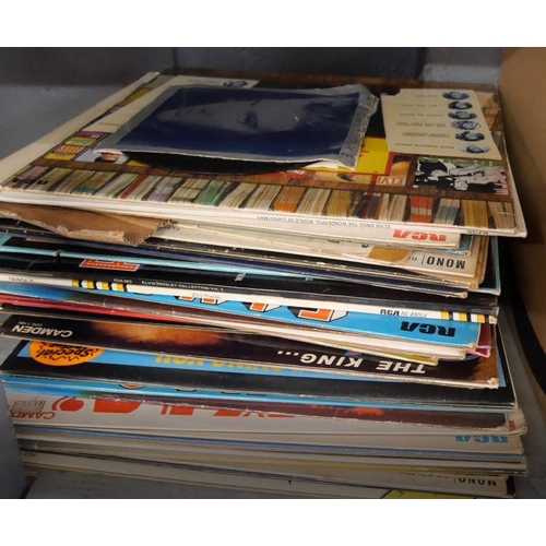 1135 - A collection of LP records including Rock 'n' Roll including many Elvis Presley LPs and singles **PL... 