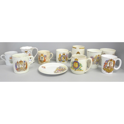 1150 - A collection of royalty commemorative cups, Edward VII onwards including one Edward VIII **PLEASE NO... 