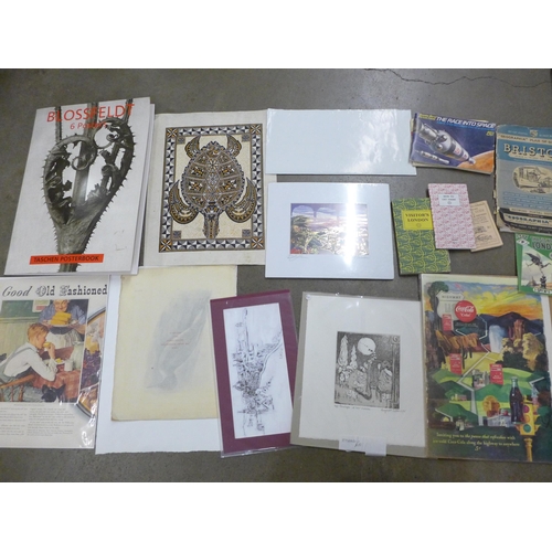 1152 - A collection of prints and other ephemera including tea card albums, a book, etc. **PLEASE NOTE THIS... 